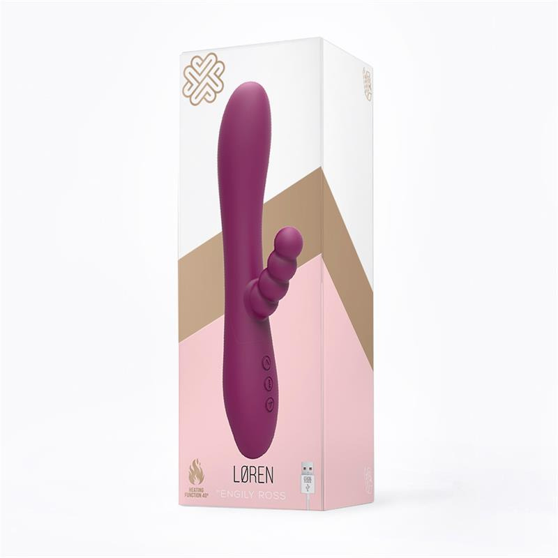 Loren Vibrador Efecto Calor Silicona USB Púrpura