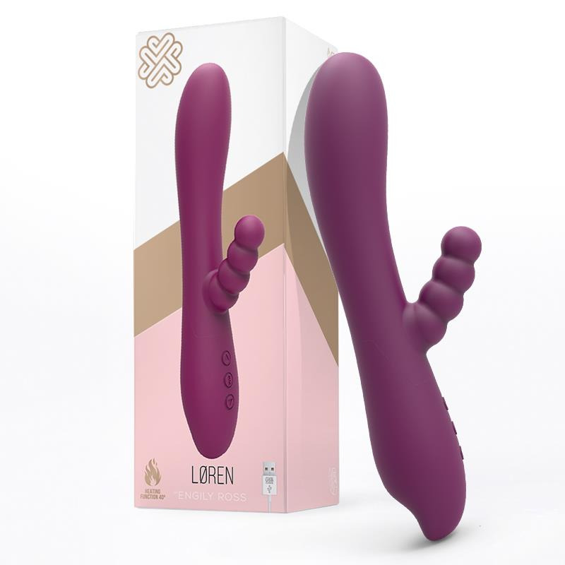 Loren Vibrador Efecto Calor Silicona USB Púrpura