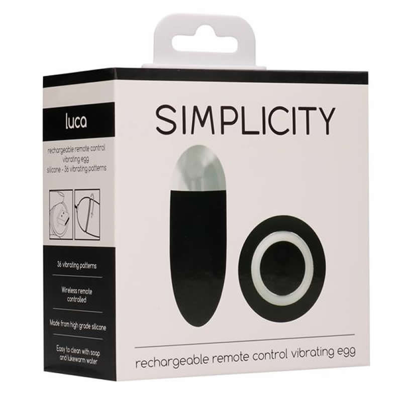 Luca Huevo Vibrador Control Remoto Negro