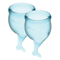 Satisfinger Feel Secure Blue Menstrual Cup