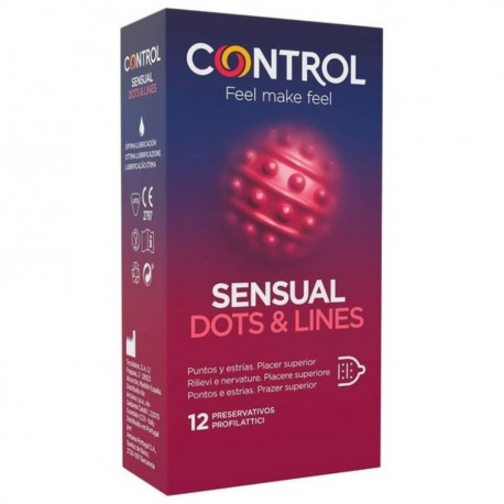 Preservativos Sensual Dots & Lines 12 Uds