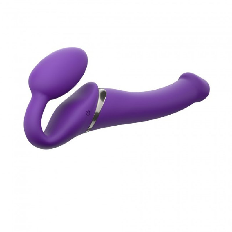 Strap-on-me Purple Double Vibrator Harness Size L