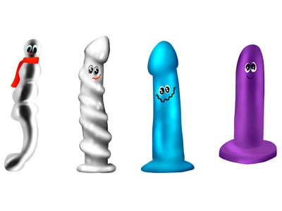 Dildos de diferentes materiales