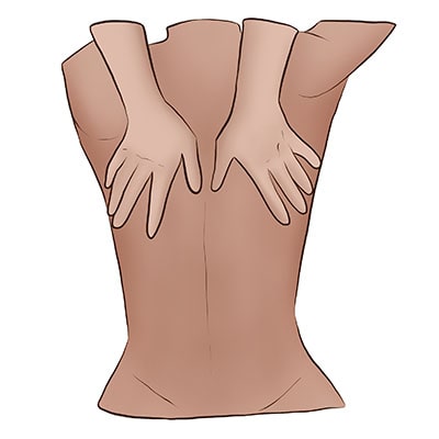 Masaje en espalda y nalgas Masaje en espalda y nalgas