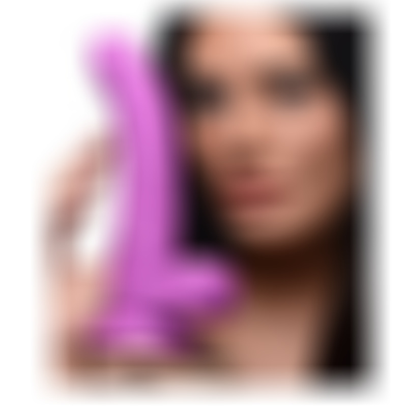 Dildo Realístico c/ Testículos 19 cm Morado