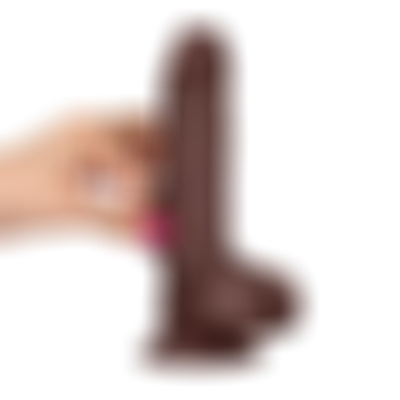 Slidy Dildo Realista Dual Layer Retráctil 7 Marrón