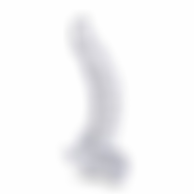 Pene Realístico Curvado con Testículos 16.5 cm Transparente