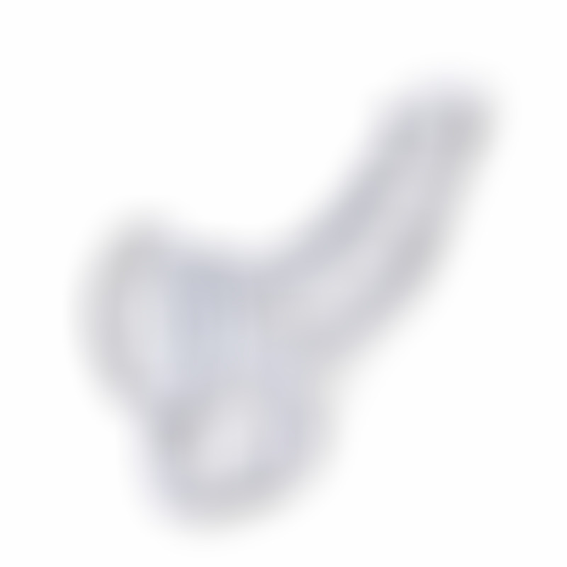 Pene Realístico Curvado con Testículos 16.5 cm Transparente