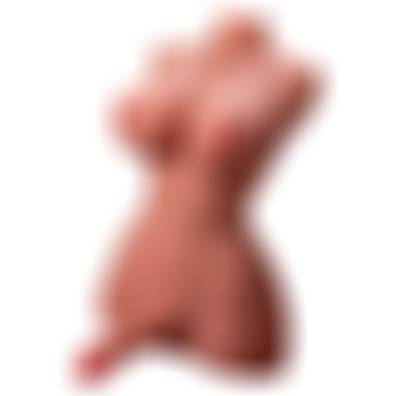 Hermosa Lady Boy Torso Femenino con Dildo con Vibración y Thrusting