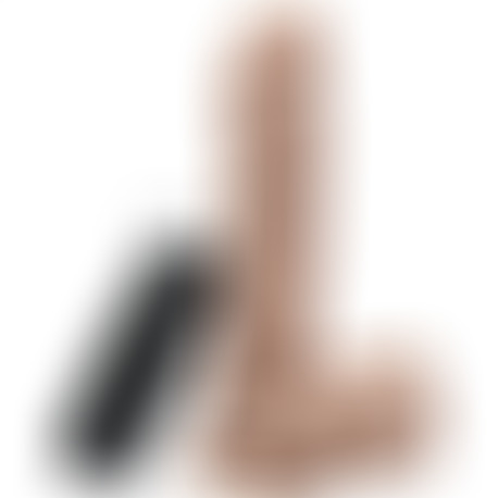 Dildo 18 cm con Vibrador Testículos Natural