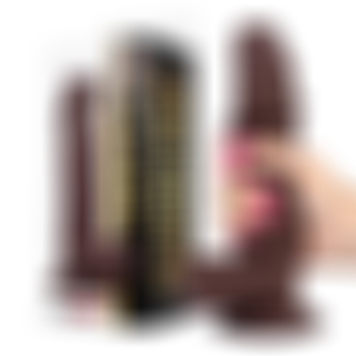 Slidy Dildo Realista Dual Layer Retráctil 8 Marrón