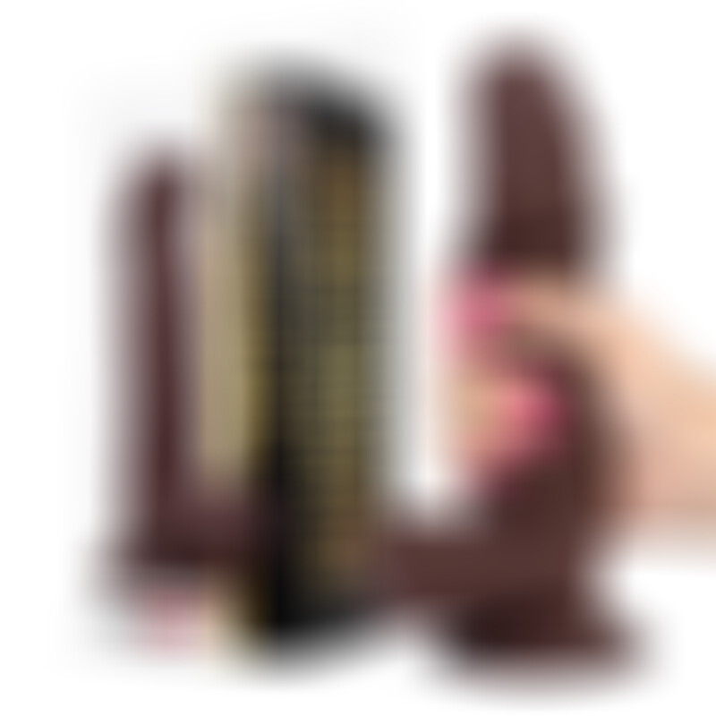 Slidy Dildo Realista Dual Layer Retráctil 8 Marrón