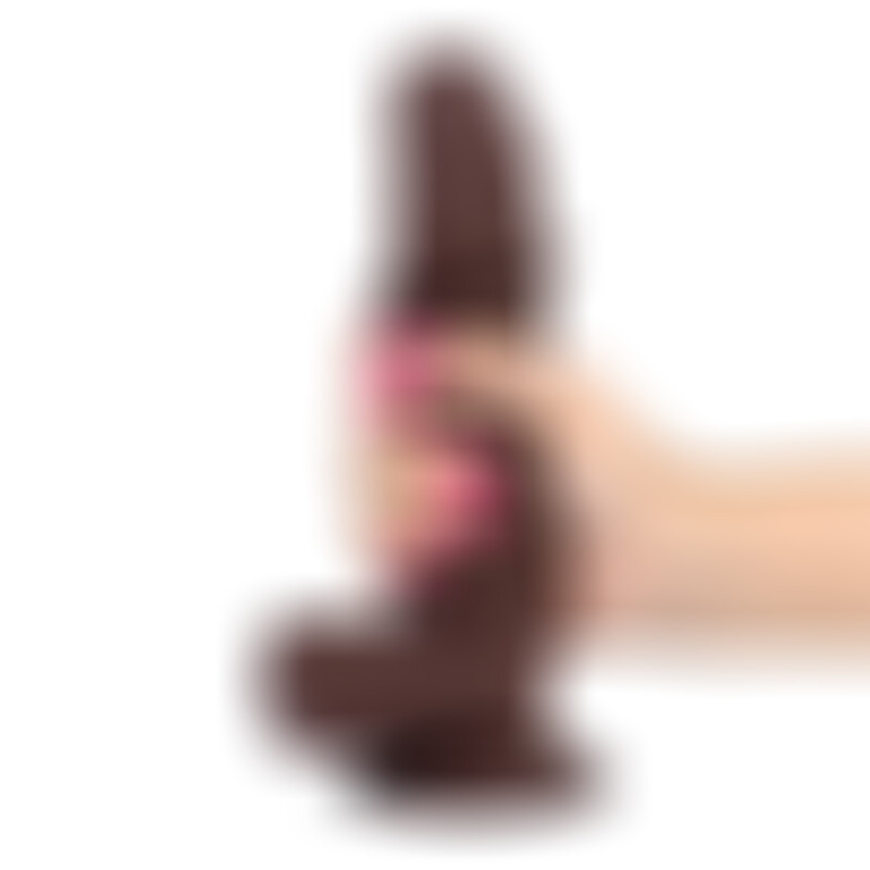 Slidy Dildo Realista Dual Layer Retráctil 8 Marrón