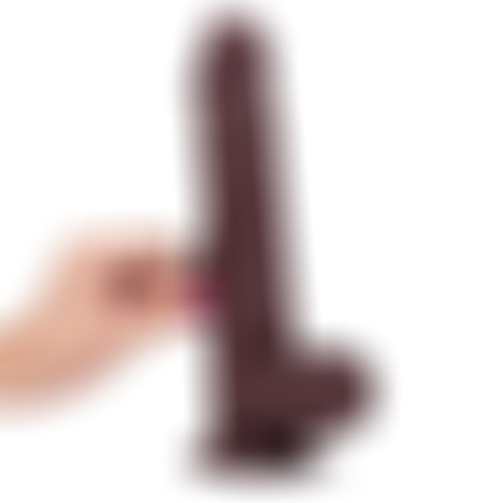 Slidy Dildo Realista Dual Layer Retráctil 9 Marrón