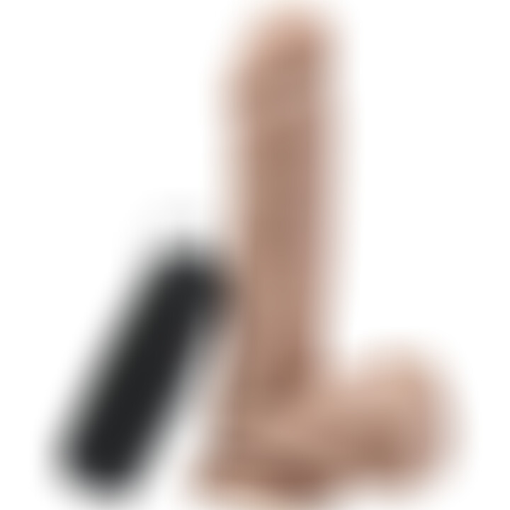 Dildo 18 cm con Vibrador Testículos Natural